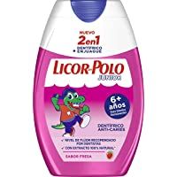 Licor del Polo - Pasta de dientes 2 en 1 - Junior +6 años Sabor Fresa - Protección completa contra las caries- sarro…
